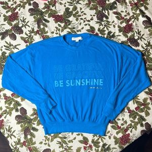 Spiritual Gangster Be Grateful Graceful Sunshine Malibu blue Crewneck Sweater XS